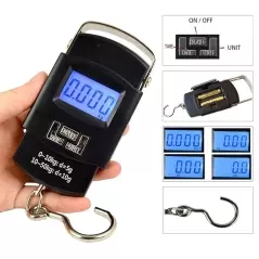 Cântar electronic de mână cu clemă pentru bagaj, 50 kg, Gonga®