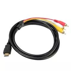 Cablul RCA HDMI la VGA + Audio 3x, Gonga® - Negru