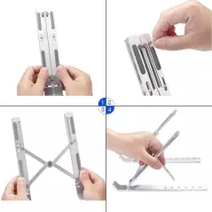 Suport pliabil pentru laptop, din aluminiu, 25x18 cm, Gonga®