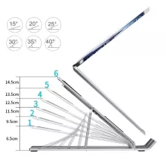 Suport pliabil pentru laptop, din aluminiu, 25x18 cm, Gonga®