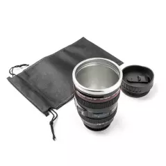 Cana in forma de obiectiv foto, antigravitatie cu interior din otel inoxidabil, protectie termica, 350 ml, Gonga®