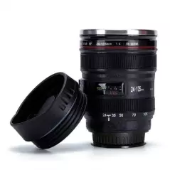 Cana in forma de obiectiv foto, antigravitatie cu interior din otel inoxidabil, protectie termica, 350 ml, Gonga®