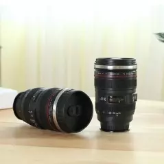 Cana in forma de obiectiv foto, antigravitatie cu interior din otel inoxidabil, protectie termica, 350 ml, Gonga®