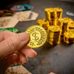 Set 144 monede de joc model dolar, din plastic, Gonga® - Auriu