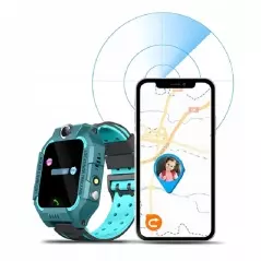 Ceas inteligent pentru copii cu urmarire GPS si apeluri, buton SOS, camera foto, Gonga® - Verde