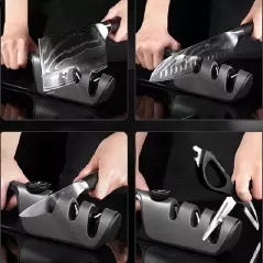 Dispozitiv de ascutit cutite, 3 in 1, cu unghi de ajustare, Gonga®