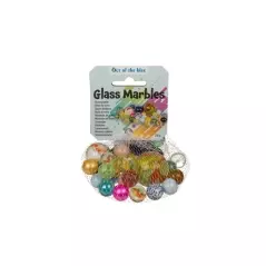 Set de bile din sticla, diferite culori dimensiuni, Gonga® - Multicolor