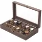Cutie tip caseta organizatoare pentru ceasuri, din lemn, 12 compartimente, Gonga®