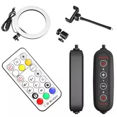 Inel RGB slefie stick diametreu 30 cm, inaltime 60-210 cm, Gonga®