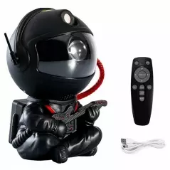 Proiector in forma de astronaut cu chitara, permite proiectarea stelelor sau galaxiilor, Gonga®