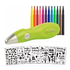 Creion aerograf cu 36 de markere colorate si 7 sabloane, Gonga®
