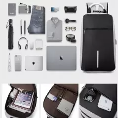 Rucsac cu cifru si port USB, impermeabil, Gonga®