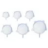 Set 6 Capace din Silicon Premium flexibile, inlocuitor folie strech, dimensiuni diferite, reutilizabile, Gonga®