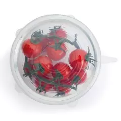 Set 6 Capace din Silicon Premium flexibile, inlocuitor folie strech, dimensiuni diferite, reutilizabile, Gonga®