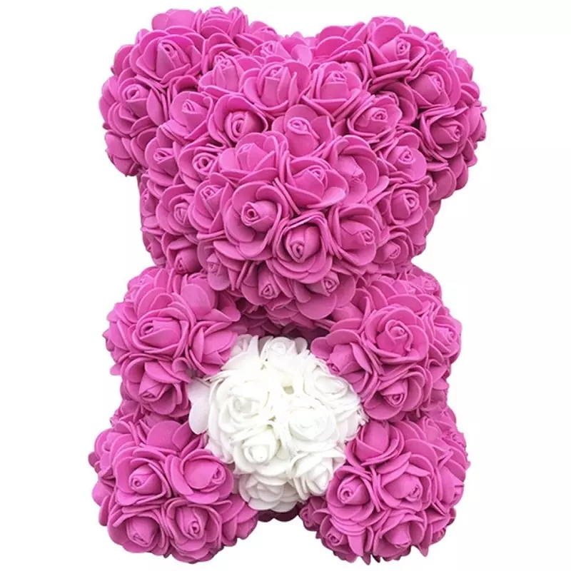 Ursulet din trandafiri in cutie, 25 cm, Gonga®