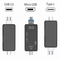 Cititor de carduri 5 in 1, USB 3.0, Micro USB, Type-C, Gonga®