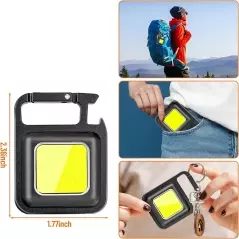 Lanterna LED tip breloc, cu carabina si desfacator sticle, lumina COB x36, putere de 6 W, Gonga®