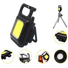 Lanterna LED tip breloc, cu carabina si desfacator sticle, lumina COB x36, putere de 6 W, Gonga®