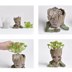 Ghiveci de flori din plastic, model Groot, 14x8 cm, Gonga®