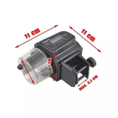 Hranitor automat pentru pesti de acvariu, afisaj LCD, plastic, 10.6x10.3x5.9 cm, Gonga®