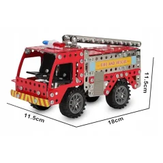 Set de constructie, masina de pompieri, elemente metalice cu surub, 292 bucati, Gonga®