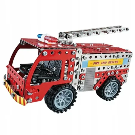 Set de constructie, masina de pompieri, elemente metalice cu surub, 292 bucati, Gonga®