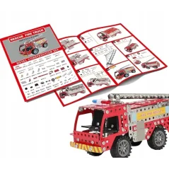 Set de constructie, masina de pompieri, elemente metalice cu surub, 292 bucati, Gonga®