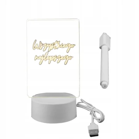 Lampa de veghe, 3 moduri de iluminare, cu panou transparent pentru tabla de scris si pix, Gonga®