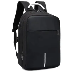 Rucsac cu cifru si port USB, impermeabil, Gonga® - Negru
