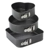 Set de 3 forme pentru copt, baza detasabila, inima, forma rotunda si patrata, Gonga®