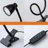 Lampă de birou LED echipată cu o clemă convenabilă pentru montarea pe masă, 3 nivele de intensitate, alimentare USB, Gonga®