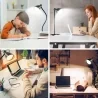 Lampă de birou LED echipată cu o clemă convenabilă pentru montarea pe masă, 3 nivele de intensitate, alimentare USB, Gonga®
