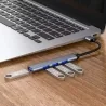 HUB Usb splitter pentru 4 porturi, lungime 14 cm, corp aluminiu, Gonga®