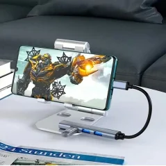 HUB Usb splitter pentru 4 porturi, lungime 14 cm, corp aluminiu, Gonga®