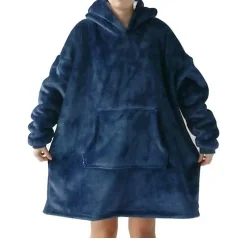 Patura tip hanorac, cu maneci, gluga si buzunar, captusita cu blana, Gonga®