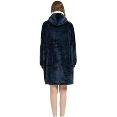 Patura tip hanorac, cu maneci, gluga si buzunar, captusita cu blana, Gonga®