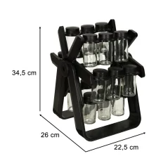 Organizator de condimente cu suport rotativ,18 recipiente,Gonga®
