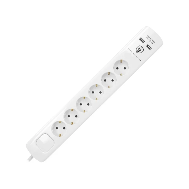 Cablu prelungitor 1,5 m 8 prize 2 x USB, Gonga®