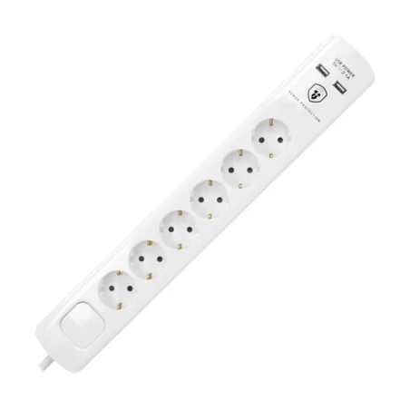 Cablu prelungitor 1,5 m 8 prize 2 x USB, Gonga®