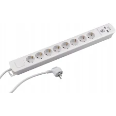 Cablu prelungitor 1,5 m 8 prize 2 x USB, Gonga®