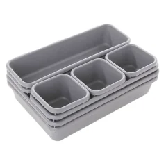 Organizator sertar compus din 8 piese diferite marimi pentru depozitarea articolelor, Gonga®