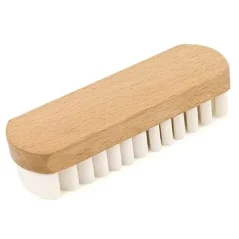 Perie pentru curatarea pantofilor de piele intoarsa si nubuck, maner din lemn, material cauciuc,12.5x4.2x3 cm, Gonga®