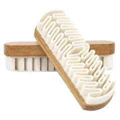 Perie pentru curatarea pantofilor de piele intoarsa si nubuck, maner din lemn, material cauciuc,12.5x4.2x3 cm, Gonga®