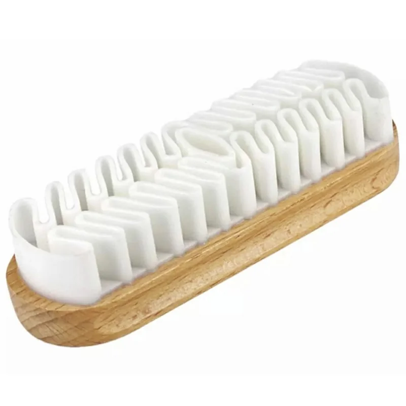 Perie pentru curatarea pantofilor de piele intoarsa si nubuck, maner din lemn, material cauciuc,12.5x4.2x3 cm, Gonga®