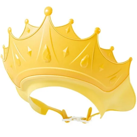 Palarie de protectie pentru baie, reglabila, protejeaza ochii copiilor de sampon, model coroana, Gonga®