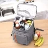 Geanta termoizolanta tip rucsac pentru picnic sau camping, 18L, impermeabil, gri, dimensiuni 42 x 29 x 19 cm, Gonga®