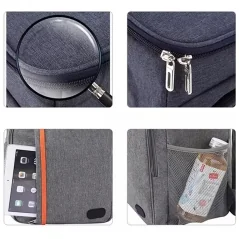 Geanta termoizolanta tip rucsac pentru picnic sau camping, 18L, impermeabil, gri, dimensiuni 42 x 29 x 19 cm, Gonga®