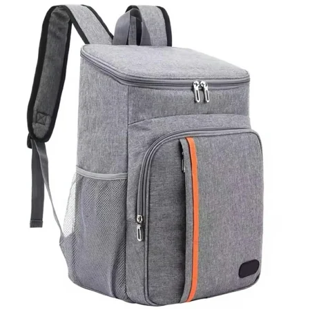 Geanta termoizolanta tip rucsac pentru picnic sau camping, 18L, impermeabil, gri, dimensiuni 42 x 29 x 19 cm, Gonga®