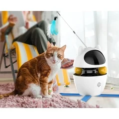 Jucarie interactiva 3 in 1 cu laser pentru pisici Rojeco, 3 moduri de joaca, Autonomie 5 ore, Gonga®