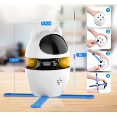 Jucarie interactiva 3 in 1 cu laser pentru pisici Rojeco, 3 moduri de joaca, Autonomie 5 ore, Gonga®